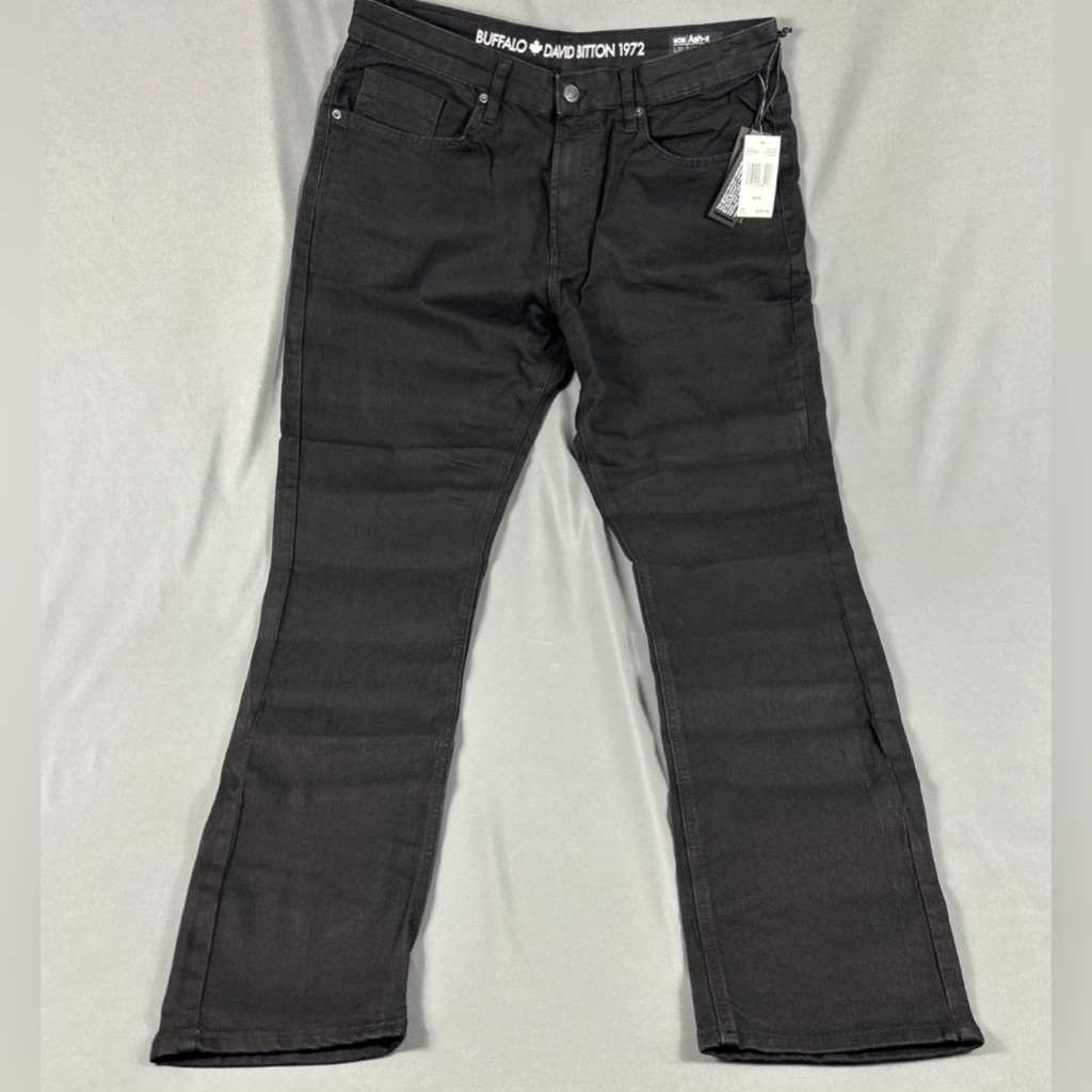 Buffalo David Bitton Jeans Ash X Slim Stretch 36 X 32 Black Rinse